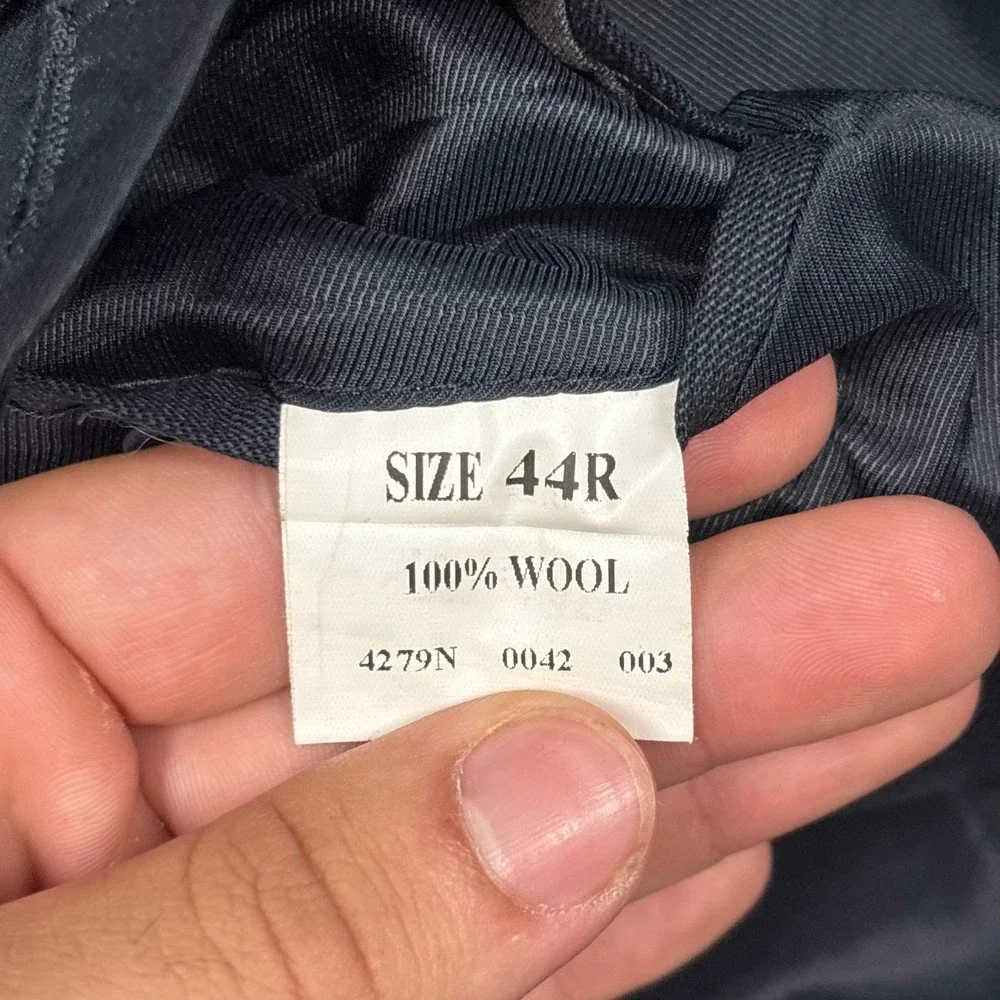 Jos. A. Bank Mens 44R Navy Blue 100% Wool 2-Button Blazer Suit Jacket 4279N